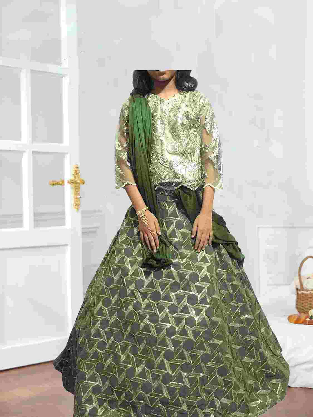 "Designer Kids' Lehenga Choli in Imported Fabric"