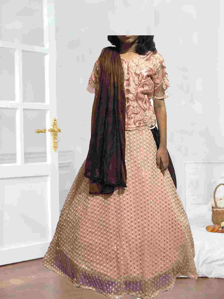 "Princess-Inspired Choli with Imported Upper Fabric for Children"
