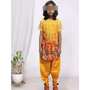 "Stylish Chikankari Marigold Kurti Attire"