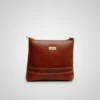 Tan Color genuine leather handbag with crocodile-embossed texture and elegant structured design